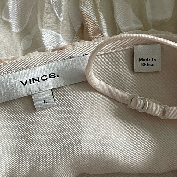 Vince Burnout Cream Pleated Camisole Top - Picture 11 of 14